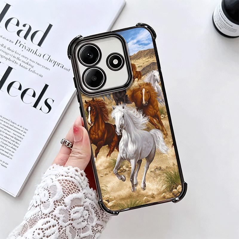 Ферганская лошадь Животное Покрытие Чехол для телефона Для Xiaomi Redmi Note 14 15 Pro Plus 13 12 11 11S 11T 10 9S 9 5G Противоударный Подушка безопасности Чехол