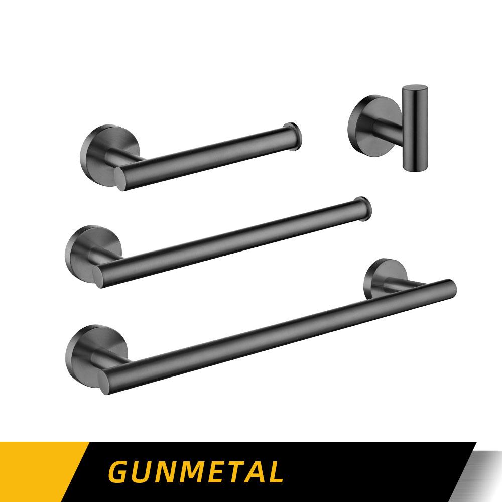 Набор полотенец Gunmetal 60 см, одинарный держатель для полотенец из нержавеющей стали 304, крючок для держателя салфеток, аксессуар для ванной комнаты, никогда не ржавеет