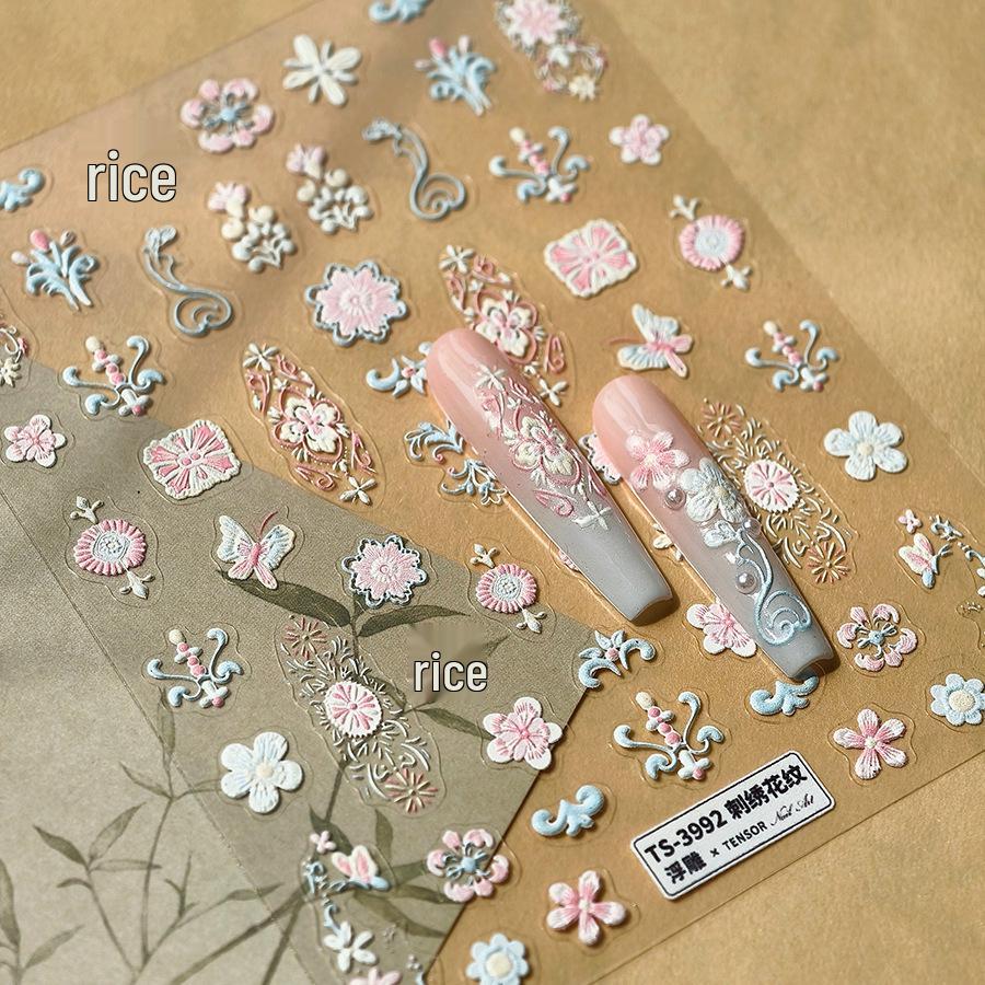 TENSOR Наклейки для ногтей в стиле Инс с милым рельефным кроликом (TS-3992)