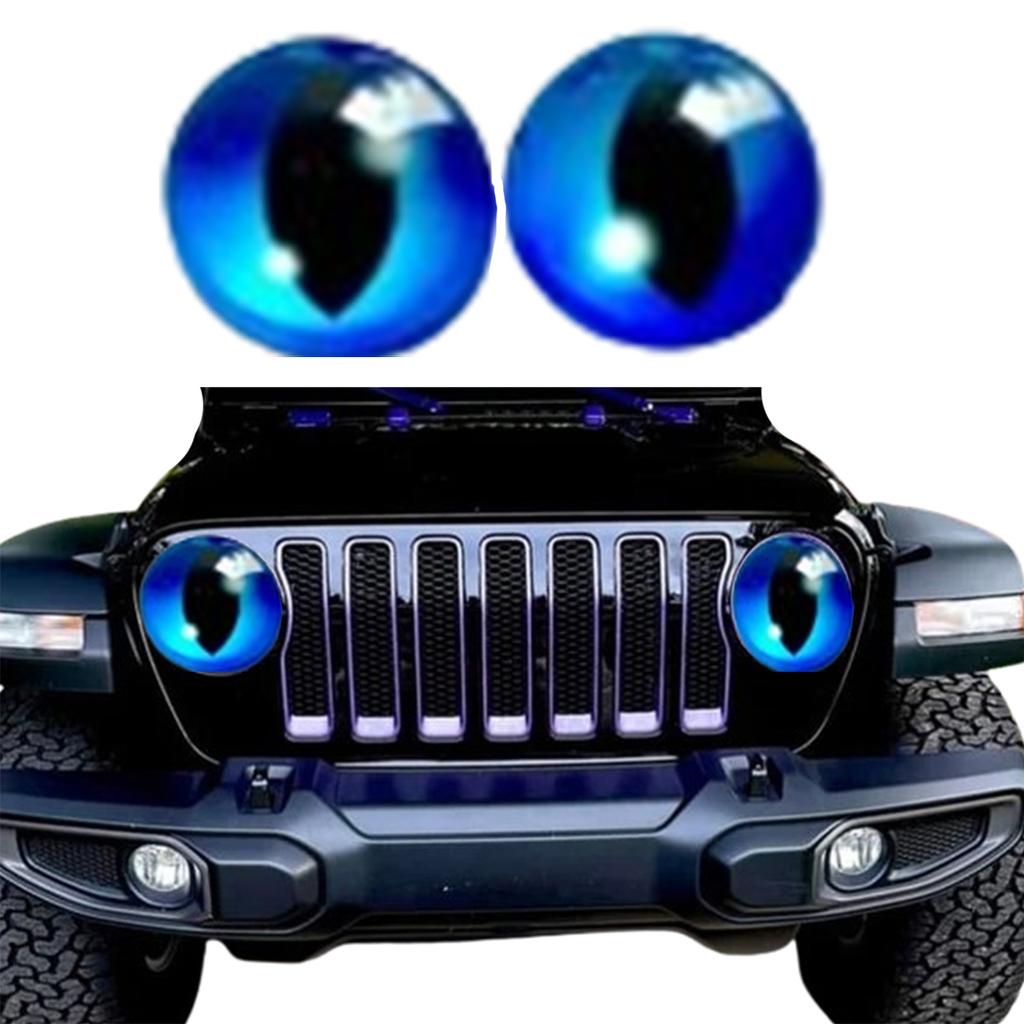 Наклейки на фары с глазами зверя, наклейки с глазами для фар джипа, наклейка на круглую фару, наклейка на фару с 3D стереоглазами, наклейка на фару с круглым глазом