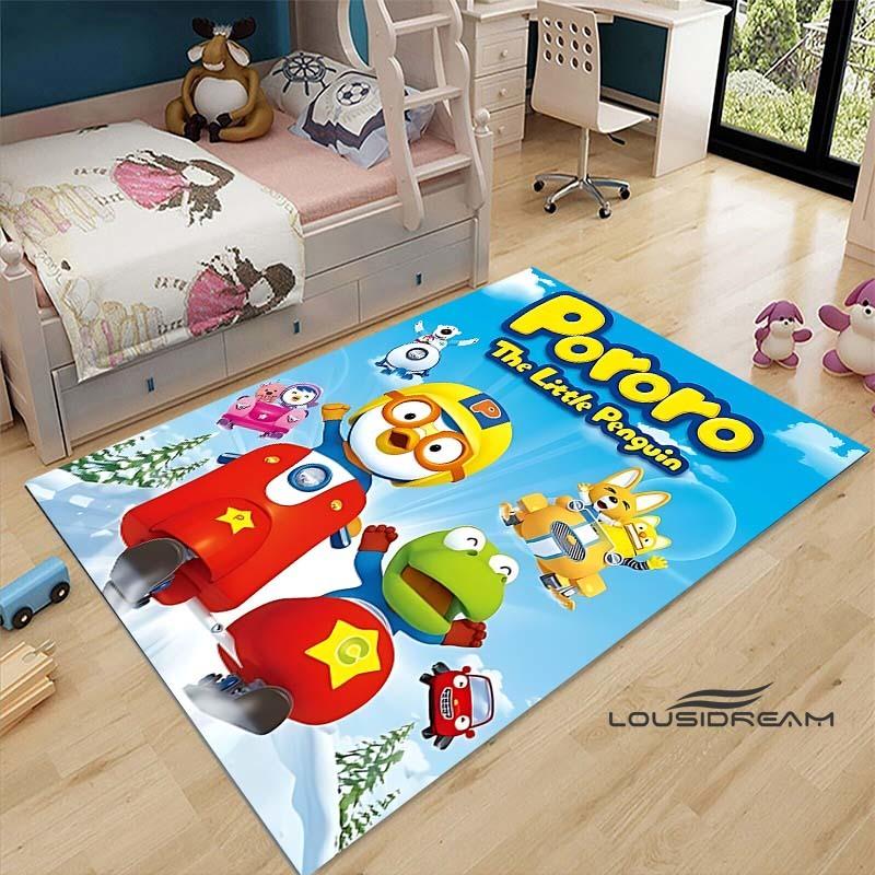 2026Cartoon P-Pororo-Park Pattern Carpets 15 Sizes Living Room Bedroom Bedside Floor Mat Area Rug Kid's Room Play Mat Home Decor