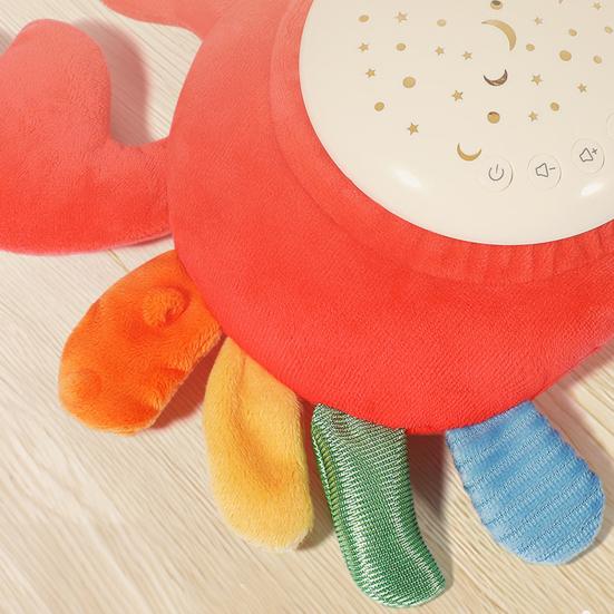 Мягкая игрушка-краб с музыкальным проектором, зеркалом, интерактивная музыкальная шкатулка в виде краба для новорожденных, ранняя развивающая игрушка в виде животного для малышей, мальчиков и девочек, подарок