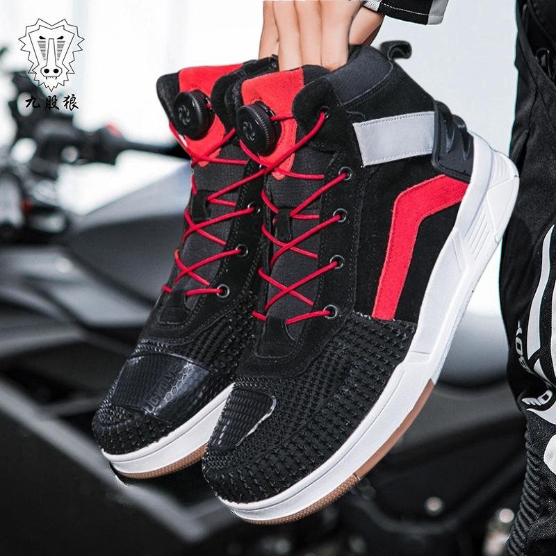Кожаные мотоциклетные ботинки мотоциклетные ботинки для езды мужские четыре сезона внедорожные мотоциклетные ботинки гоночные короткие ботинки четыре сезона мотоциклетное путешествие