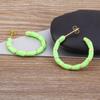Nidin New Trendy 5 Candy Colors Threaded Strip Pendant Earrings Enamel Oil Dripping Women Elegant Retro Party Jewelry Gifts