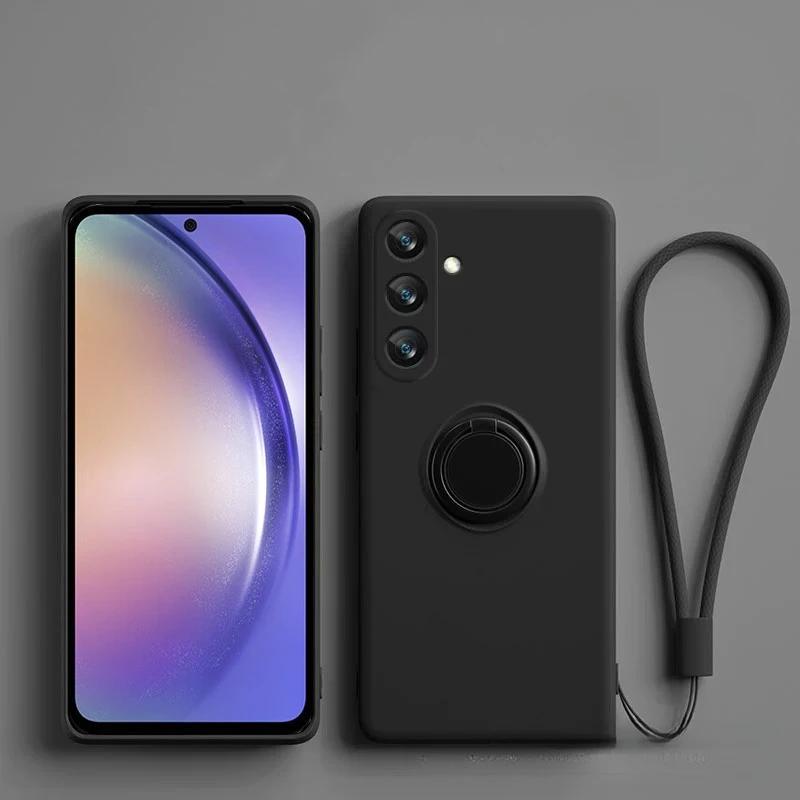 Магнитный силиконовый ремешок-кольцо Чехол для телефона для Samsung Galaxy S25 S24 S26 Ultra S23 S22 Plus A57 A37 A17 A16 A15 A55 A36 A56 Чехол
