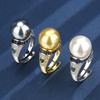 Autumn And Winter Jewelry Copper Plating Inlay Imitation Pearl Retro Women'S Ring 14Mm
