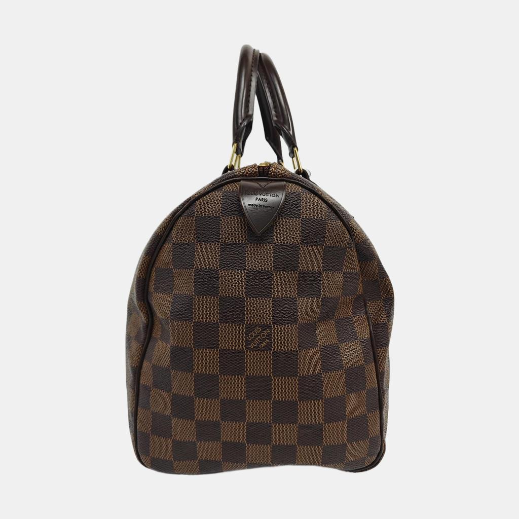 [Pre-Owned] Speedy 30 Checkered Zipper Closure Coated Canvas With Leather Trim Handbag - Good #1AYVPJP