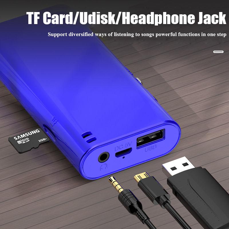 Мини FM-радио Портативный Bluetooth-динамик MP3-музыкальный плеер с цифровым дисплеем Поддержка TF-карты USB-наушники Play