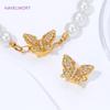 18K Gold Plated Brass Butterfly Strong Magnetic Clasps For Bracelet,Inlaid Zircon Connector Clasps,DIY Jewelry Making Findings