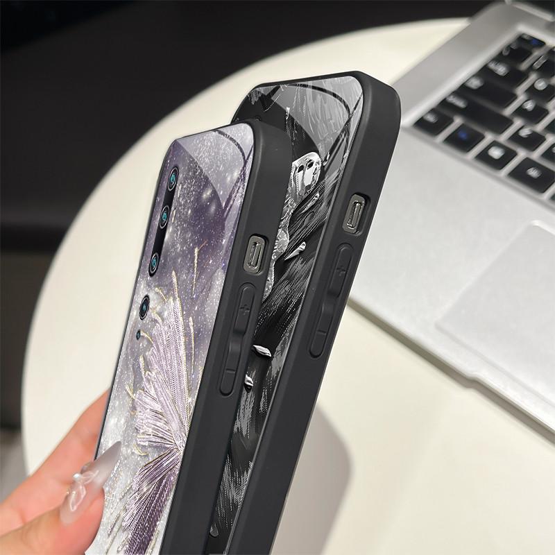 Tempered Glass Hard Phone Case For Xiaomi Mi Note 10 CC9 CC9E 9T 9 SE Lite A3 Redmi K20 Pro Luxury Butterfly Shockproof Cover