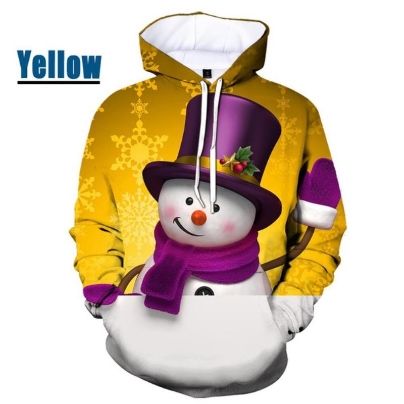 Модный взрыв осень-зима рождественская 3D-печать повседневный унисекс круглый вырез с капюшоном свитер бейсбольная майка толстовка
