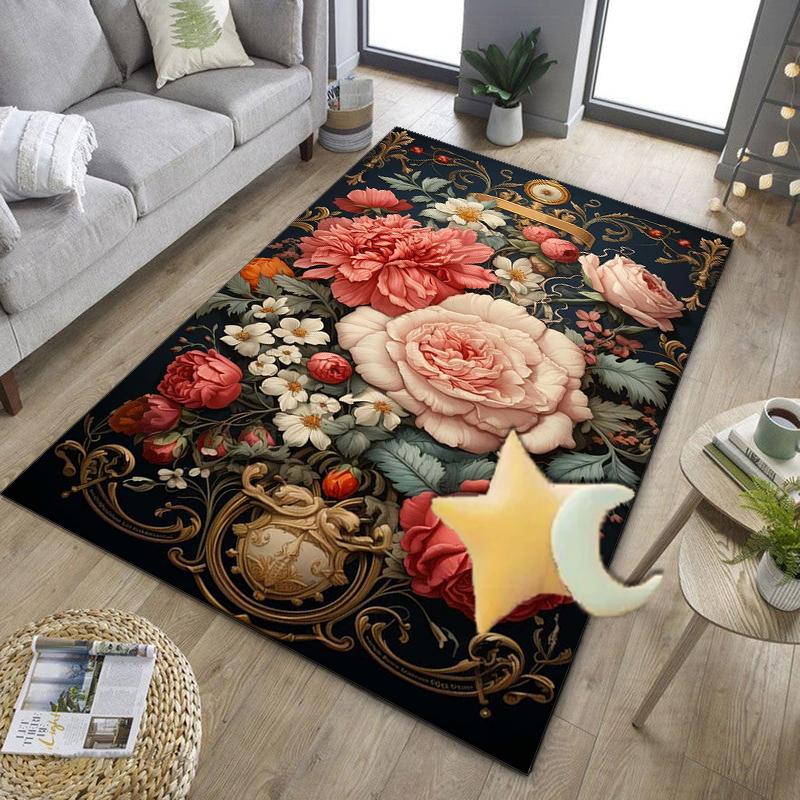 Floral Elegance In Bloom Office Rug Chair Mat, Entryway Carpet, Suitable for Front Door, Bedroom, Living Room, Desk, Holiday Gift