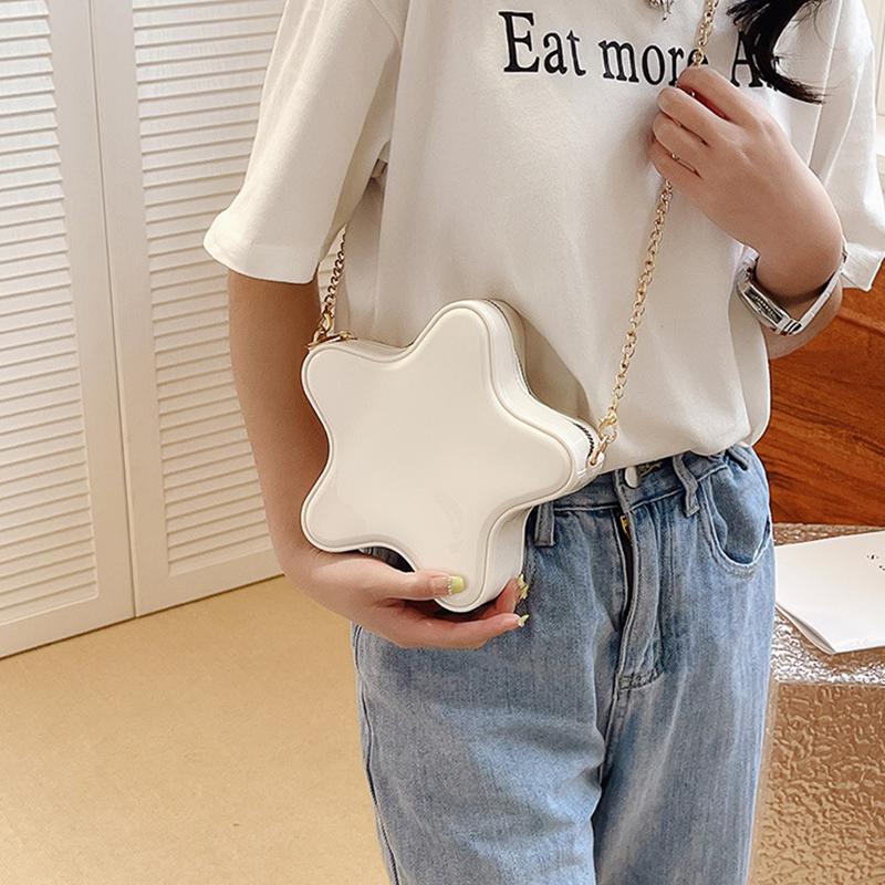 Cute Candy Color Star Shape Women's Mini Crossbody Shoulder Bag Summer Girls Chain Funny Purse Children Jelly Clutch Handbag CLE