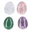 4Pcs Worry Stones Pink Purple Green White Natural Material Anxiety Relief Thumb Stones for Pressure