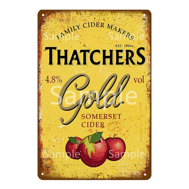 Памятная доска Thatchers Фрукты Бананы Металлическая вывеска Винтажное украшение фермы Домашний декор Наклейка на стену Магазин Живопись Постер для ресторана YL168