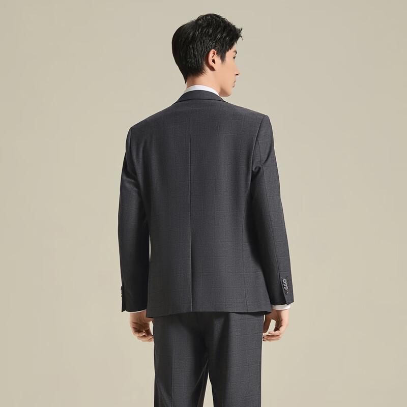 SEVEN Men's Plaid Jacquard 3-Piece Business Suit