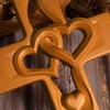 Christian Intertwined Heart Wooden Cross Valentine's Day Log Cross Pendant  Living Room Decor