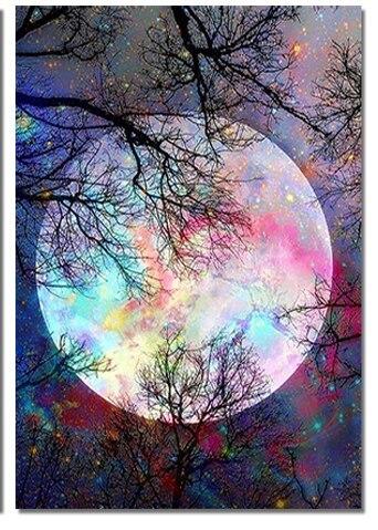 Новый DIY 5D алмазная живопись Луна Дерево полная круглая мозаика Пейзаж Цветок Алмазная вышивка Искусство горный хрусталь для домашнего декора