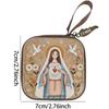 New Style Square Jewelry Bag Rosary Bag Religious Jewelry Storage Box Mini Zipper Bag, Folk-Style Decorative Storage Rack