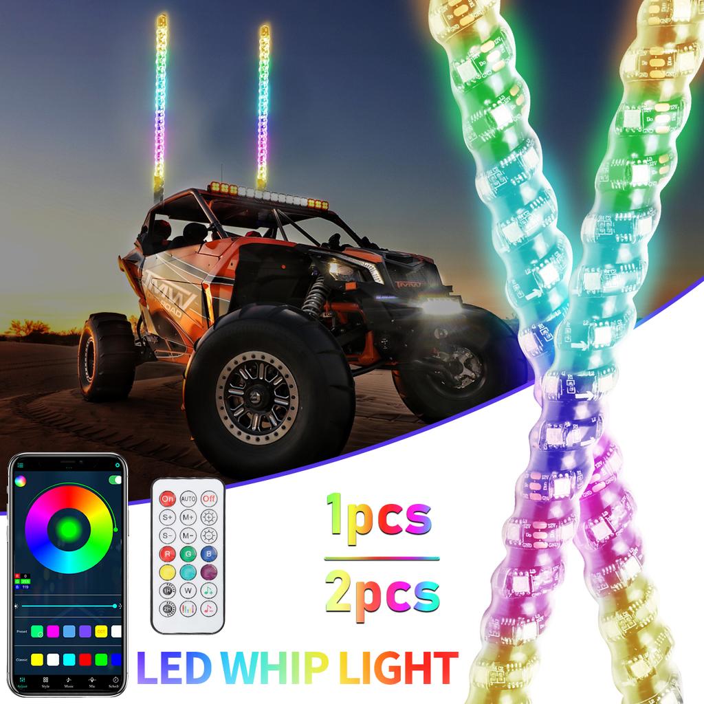 RGB Chasing Reverse Car Turn Signal Brake Light LED Whip Antenna Flag Light Car Whip Antenna Flag Pole Light