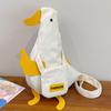 Korean Style Duck Shoulder Bag Canvas Cartoon Chest Bag Lovely Funny Duck Crossbody Bag  Travel