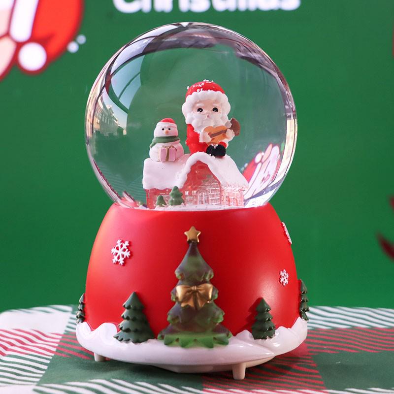 Children's Christmas Decorations: Crystal Ball Music Box Ornament for Tabletop