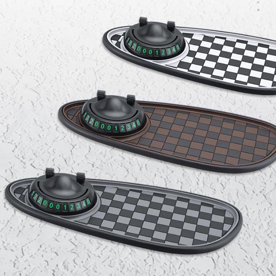 Car Anti Slip Pad Car Phone Holder with Night Glow Number Display Rotatable Dashboard Mount for Most Cars And