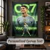 Personalized Wall Tapestry,Cristiano Ronaldo Custom Text, Soft Fabric Wall Art For Indoor Decoration