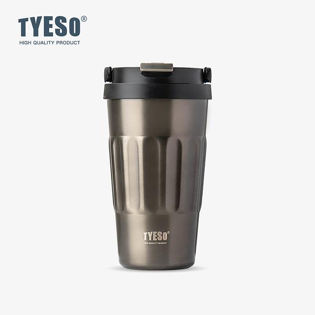 Tyeso Vintage Coffee Mug Portable Steel Insulated Travel Cup Convenient Handheld 304 Stainless Thermos for On-the-Go Use