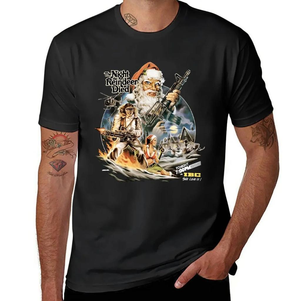 Lover Gifts The Night Xmas The Reindeer Died Gift For Movie Fans T-Shirt boys animal print customs T-shirt