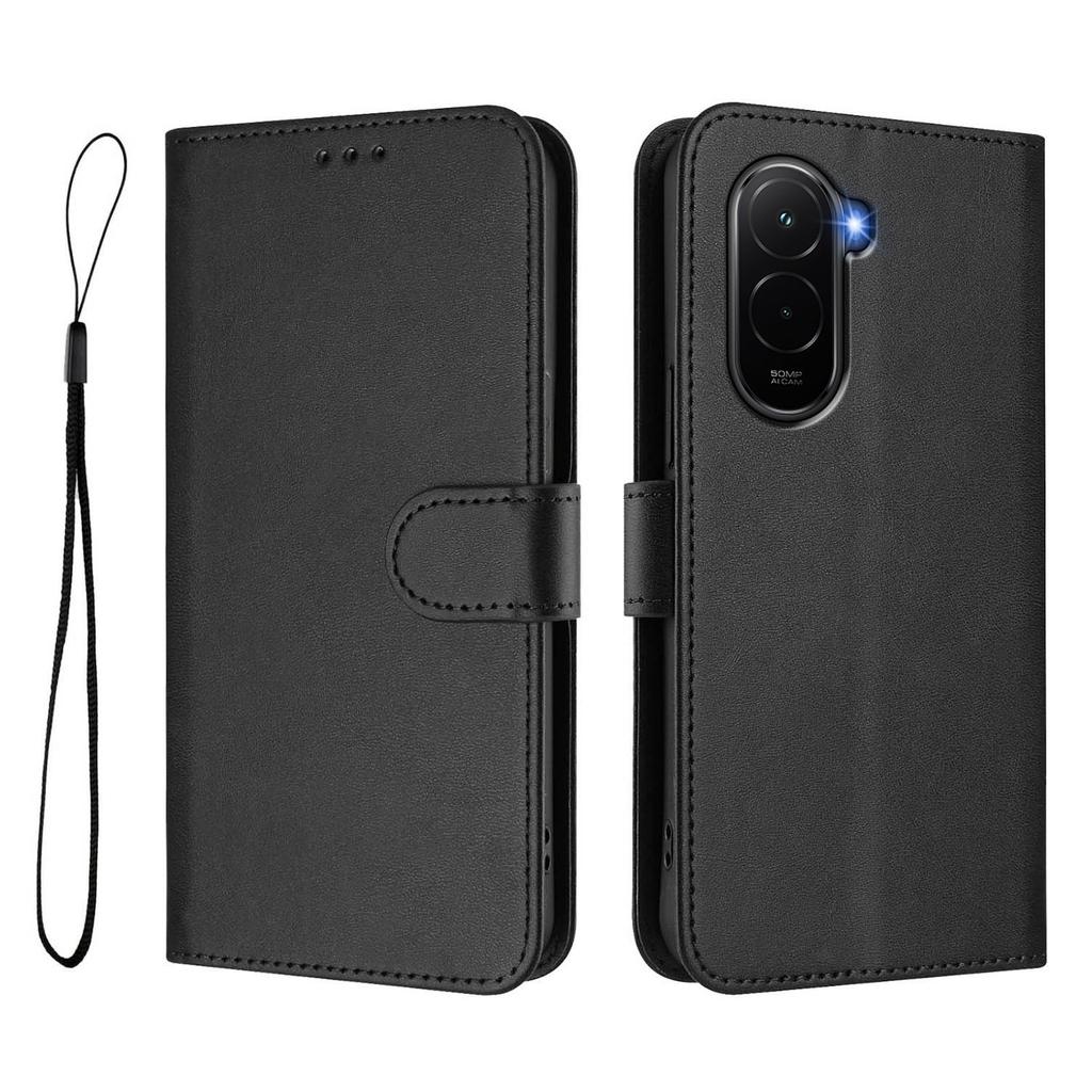 Для Xiaomi Poco M7 Plus 5G/M7 4G (169 мм) Чехол-кошелек с RFID-блокировкой, из телячьей кожи с текстурой, подставка, чехол для телефона со шнурком