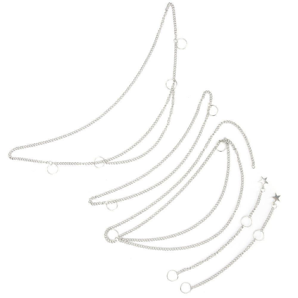 Silver Dreadlocks Hair Chains Punk Style DIY Hair Decoration DIY Hair Accessories Set For Festival