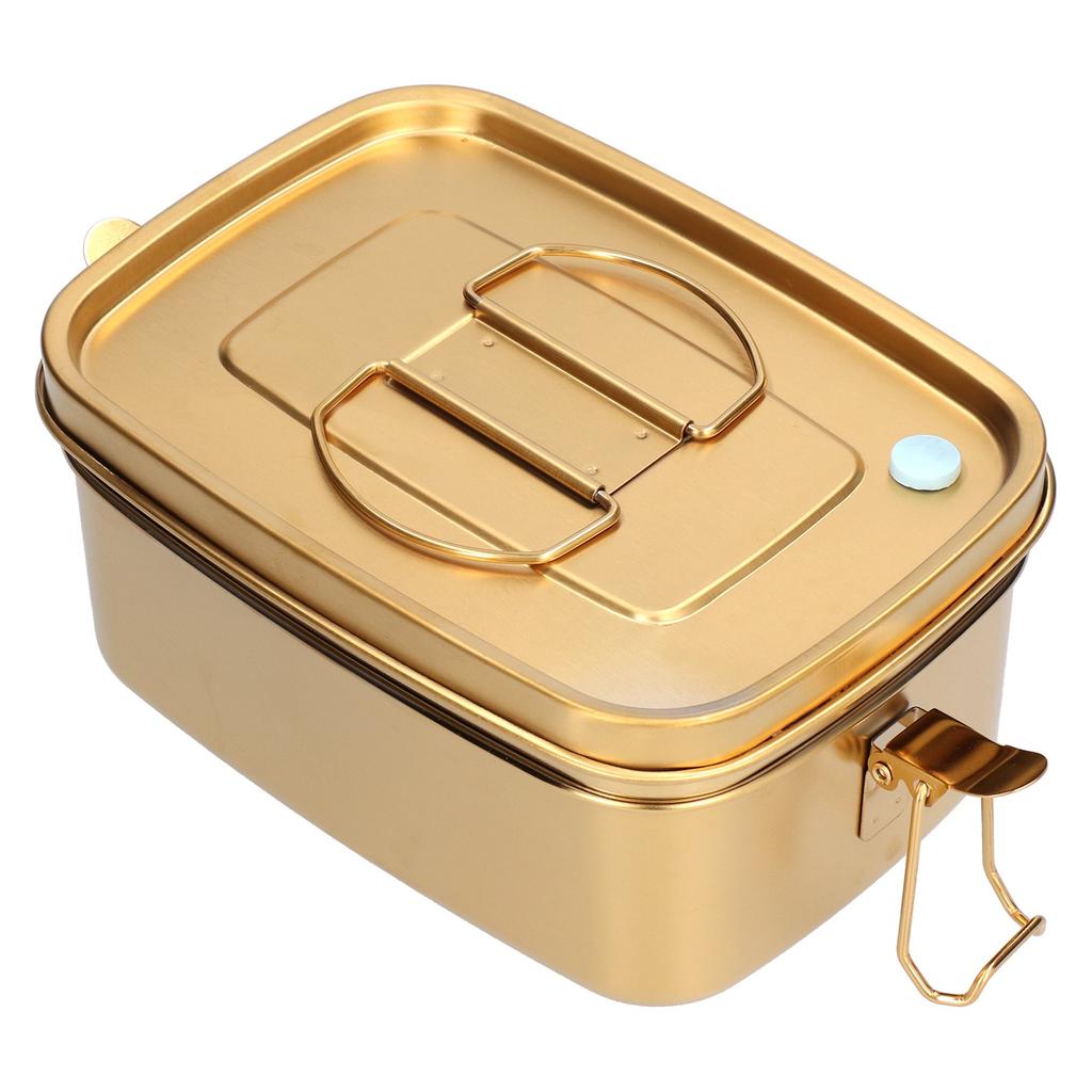 Ланч-бокс 1,5 л, 2-слойный, портативный, герметичный, из нержавеющей стали 304, контейнер для еды бенто, столовая посуда для дома, офиса, золото