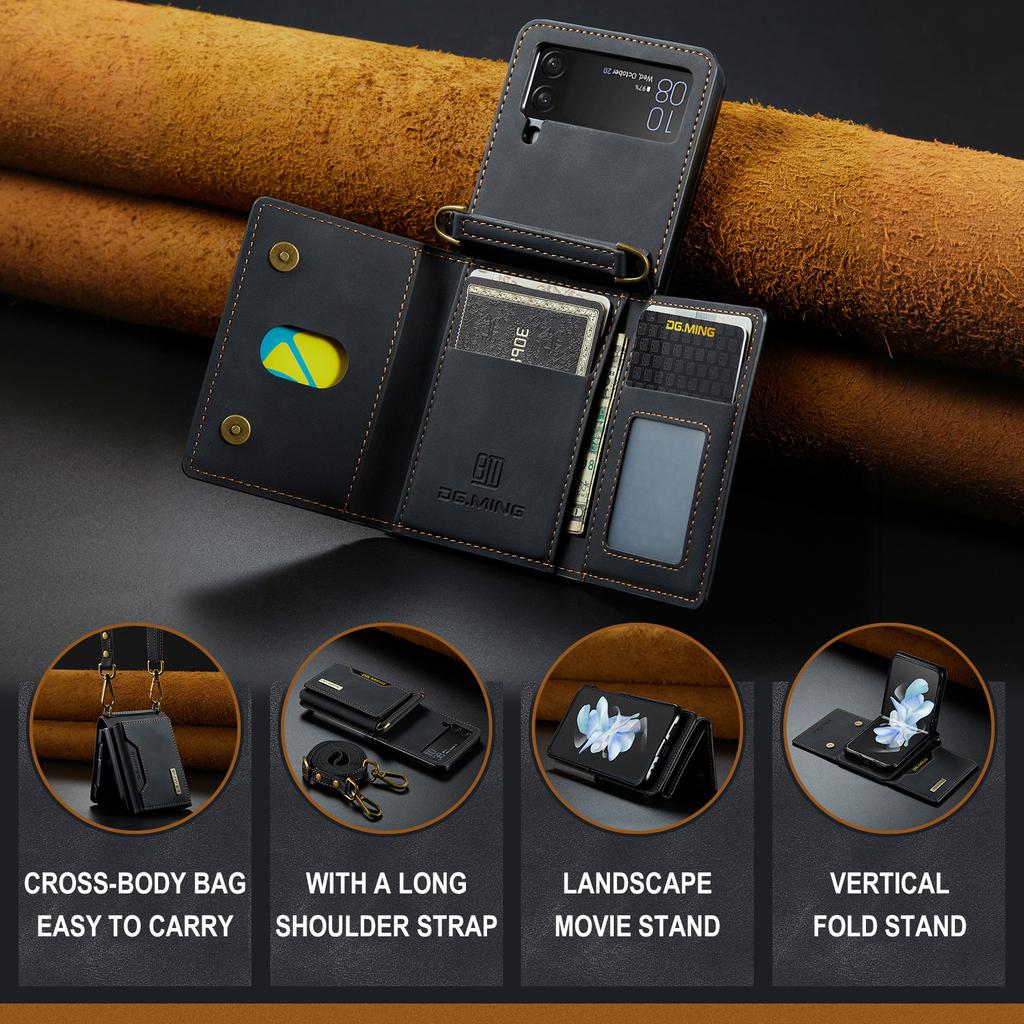 Чехол для мобильного телефона с функцией кошелька для Samsung Galaxy Z Flip 5 4 5G Flip4 Flip5 Flip3 Flip 3, защита от падения, слот для карт, чехол