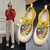 Большие размеры, индивидуальные холщовые туфли-лодочки с граффити, женские весенние новые модные женские туфли с круглой подошвой и толстой подошвой