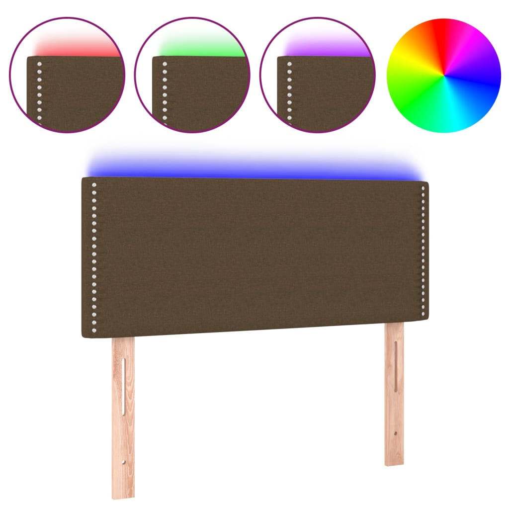 Vidaxl Zagłówek Do Łóżka Z Led, Ciemnobrązowy, 100X5X78/88 Cm, Tkanina