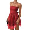 Summer Women's Temperament Celebrity Style Short Mesh Evening Dress