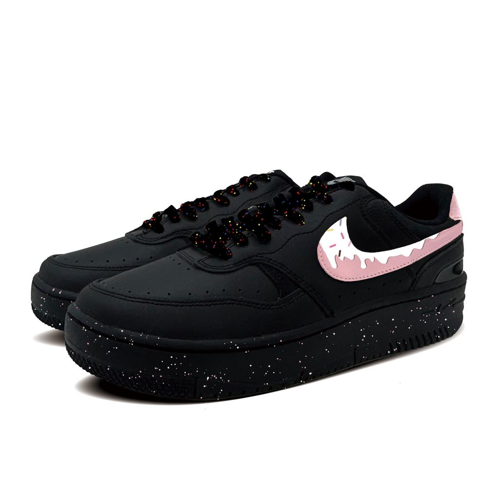 Nike Gamma Force Black Sugar Synthetic Leather Abrasion Resistant Low top Skateboard Shoes Women's Black HQ1674-001(team-1081)