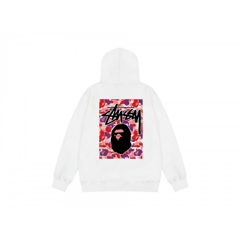 Mens Unisex Hooded Sweatshirt Letter Print Loose Fit Casual Top