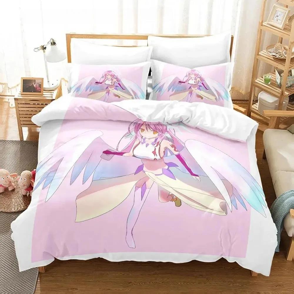 Набор постельного белья No Game No Life для спальни Мягкое современное покрывало Удобное для детей Подушка и пододеяльник