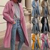 Moda Ayollar Bir Rangli Trench Palto Shamol o'tkazmaydigan Kurtka Palto Ikki Qator Tugmali Ustki Kiyim