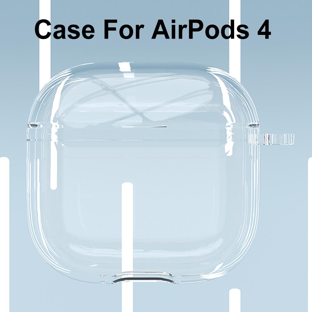 Прозрачный чехол для наушников AirPods 4 (2024) Чехол для зарядки TPU Прозрачный защитный чехол Чехол для беспроводных наушников