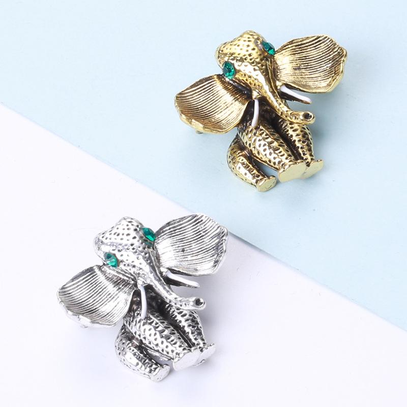 Blucome Модная брошь в виде носа слона для женщин, праздничное пальто, шарф, ретро-булавки из сплава с животными, ювелирные аксессуары