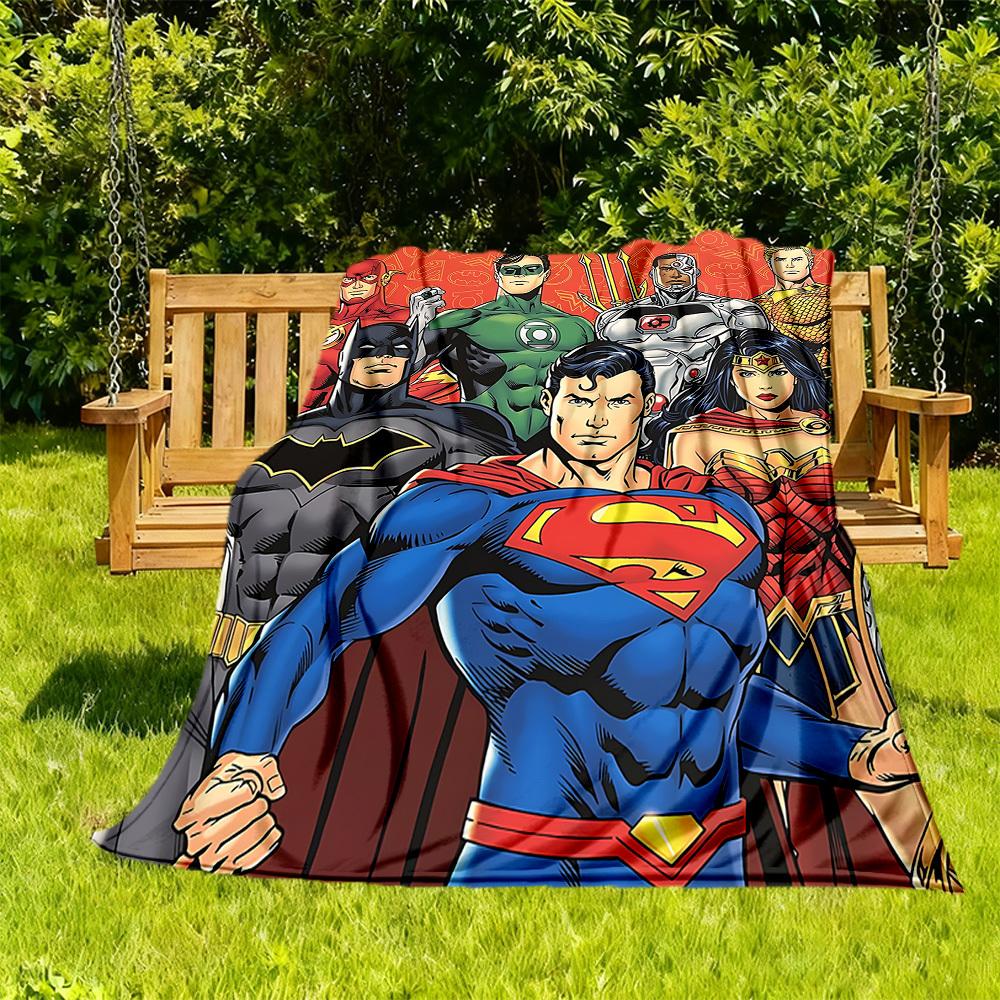 1PC Superheroes Justice Outdoor Blanket Lightweight Flannel, Soft & Warm, All-Season, Outdoor, Camping, Living Room, Office, L1106101