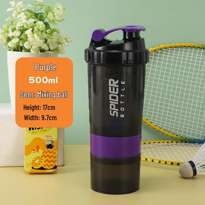 500ml Three-Layer Sports Shaker Cup - Protein, Milkshake, and Water Blender Bottle