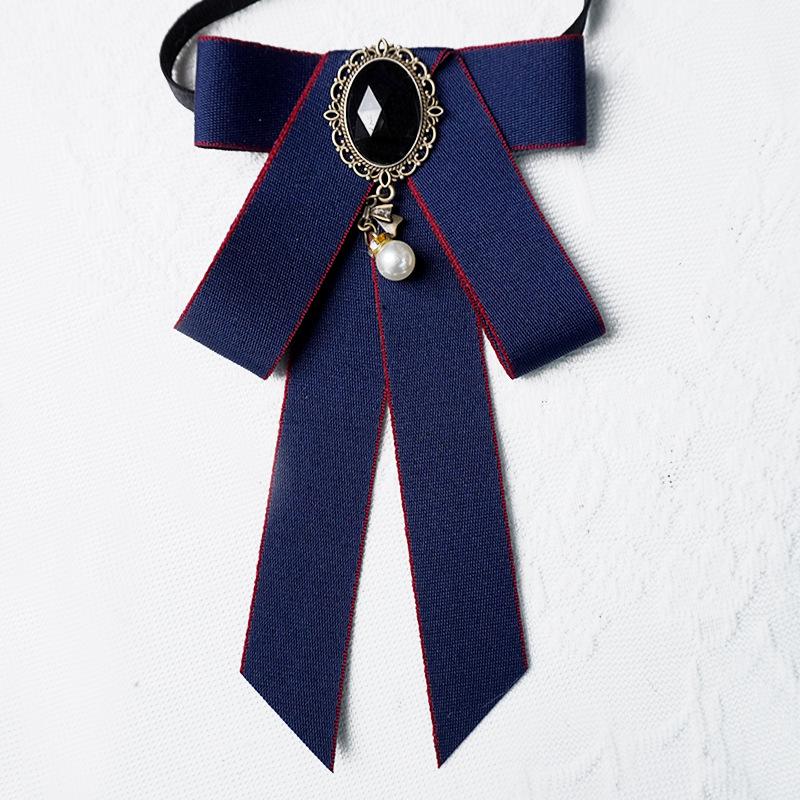 Heritage Style Bow Tie Pearl Adorned Neck Accessory for Sophisticated Events