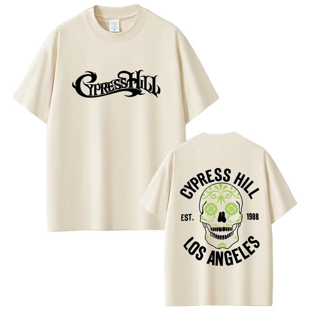 Футболка Cypress Hill с графикой скелета Мужская Женская Хип-хоп Мода Уличная одежда Мужская Повседневная хлопковая футболка с коротким рукавом