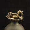 Retro Brass Sleeping Beauty Frog Sculpture - Bronze Handmade Desk Ornament