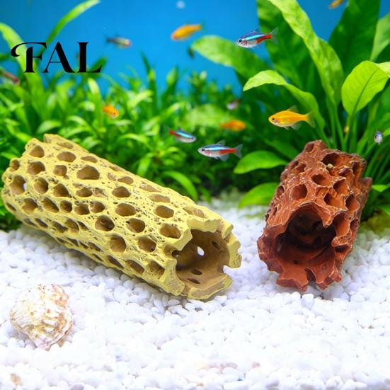 Natural Style Fish House Aquarium Shrimp Cave, Artificial Tree Trunk Hide, Tank Shelter Hideout, Realistic Cave for Betta Hiding And