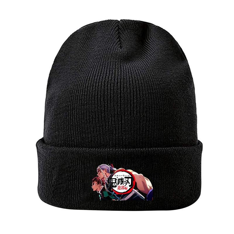 Demon Slayer Eyes Knitted Hat For Women Unisex Beanies Winter Hats Polyester Kimetsu No Yaiba Anime Manga Hip Hop Melon Cap